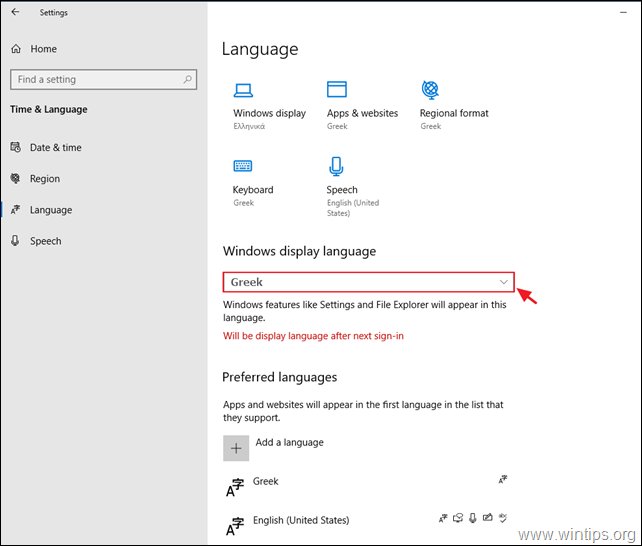 UPDATE: Anzeigesprache kann in Windows 10 nicht geändert werden