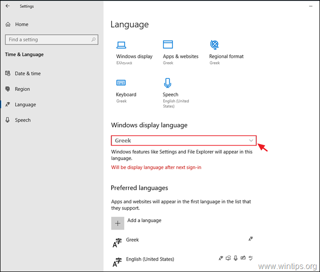 FIX: Impossibile modificare la lingua di visualizzazione in Windows 10