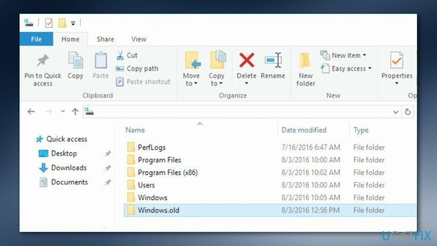 Usuń folder Windows.old