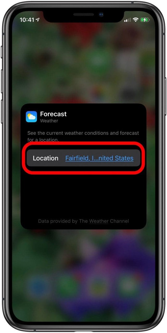 nuova posizione predefinita nel widget meteo