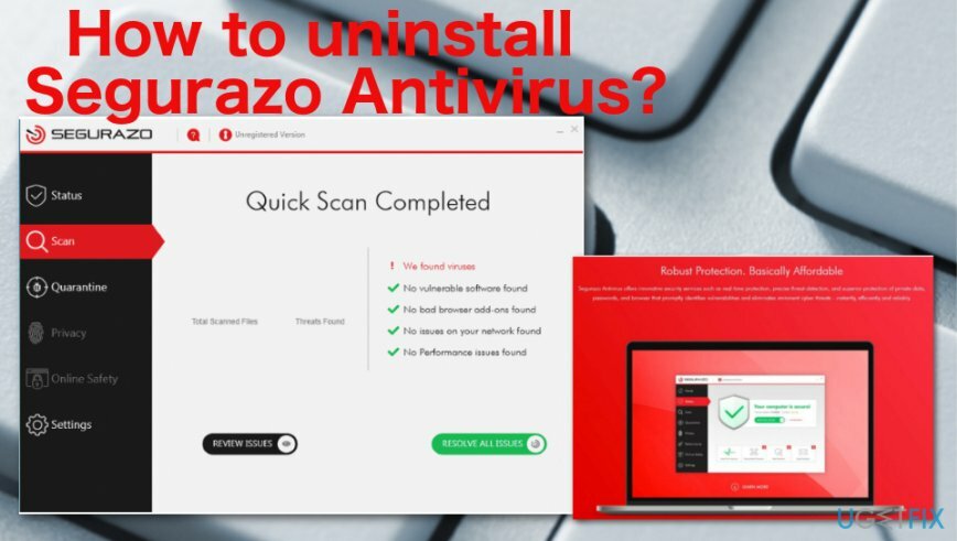 Måter å avinstallere Segurazo Antivirus