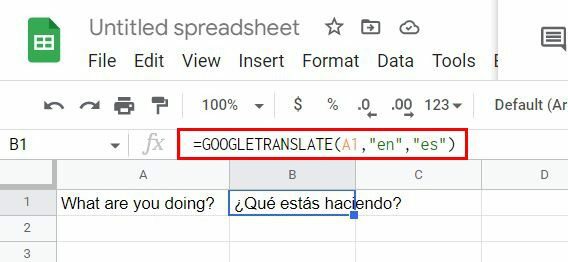 Google Tabellen übersetzen