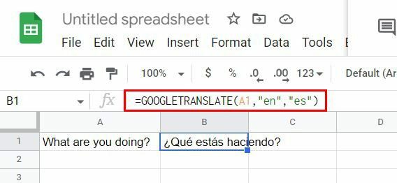 Google Sheets Translate