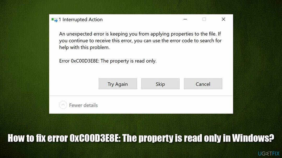 Virheen 0xC00D3E8E korjaaminen: Ominaisuus luetaan vain Windowsissa?