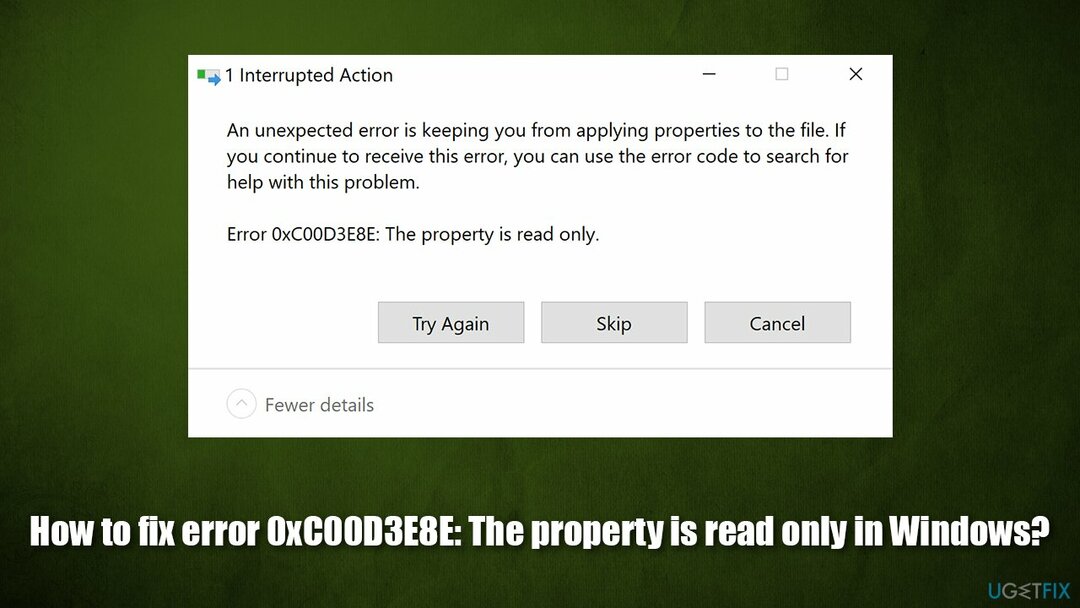 ¿Cómo corregir el error 0xC00D3E8E: la propiedad es de solo lectura en Windows?