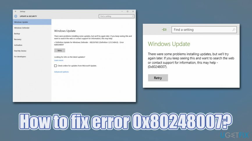 Исправите грешку 0к80248007 на Виндовс-у