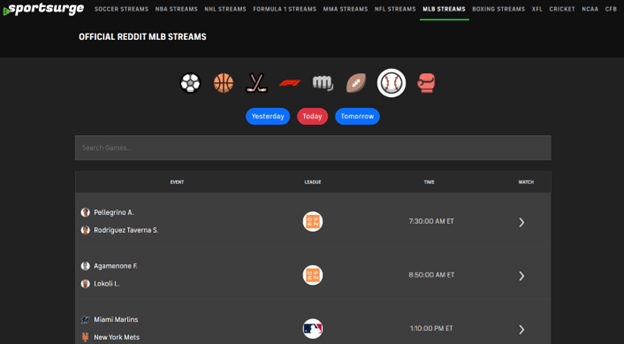 Sport Surge MLB Stream