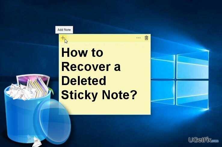 snímek obrazovky Windows Sticky Note