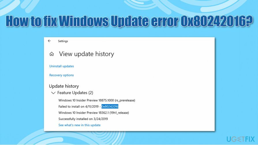 ¿Cómo reparar el error de actualización de Windows 0x80242016?