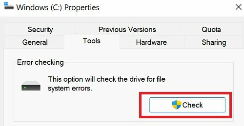 Windows-11-проверьте диск на наличие ошибок