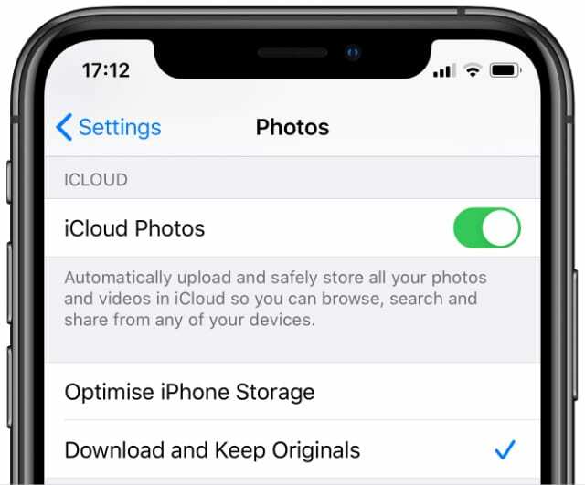 Instellingen voor iCloud-foto's op iPhone