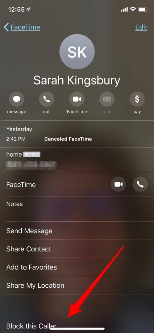 как да блокирате номер на iphone от facetime