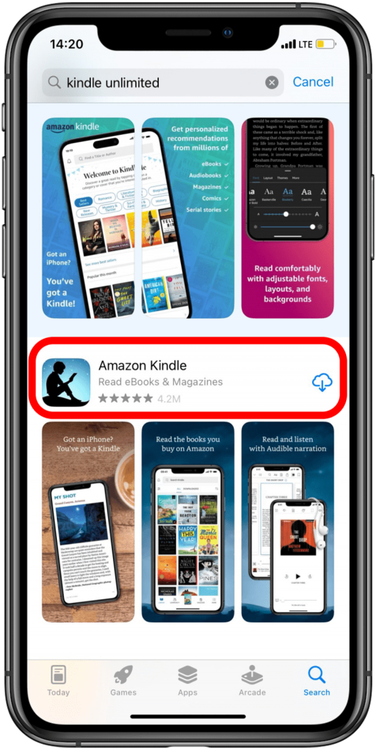 tik op de Kindle-app hoe werkt Kindle Unlimited