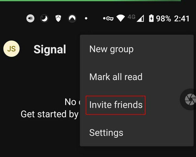 Inviter venner Signal e-mail