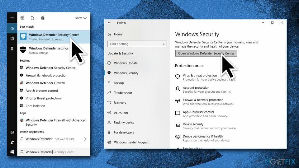 Откройте Центр обеспечения безопасности Windows.