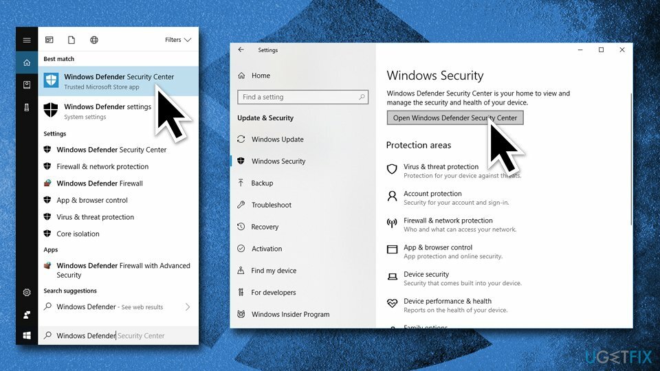 Apri il Centro sicurezza di Windows