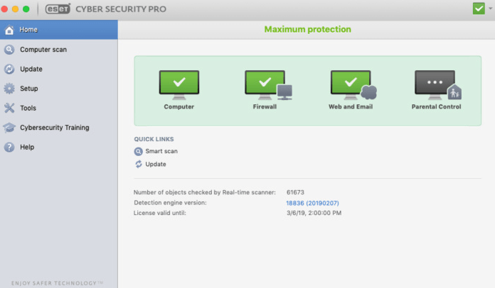Mac. के लिए ESET साइबर सुरक्षा