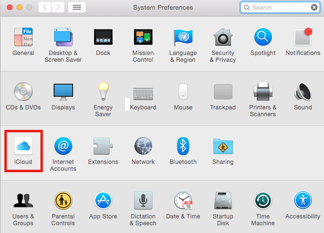 iCloud mac iestatījumi