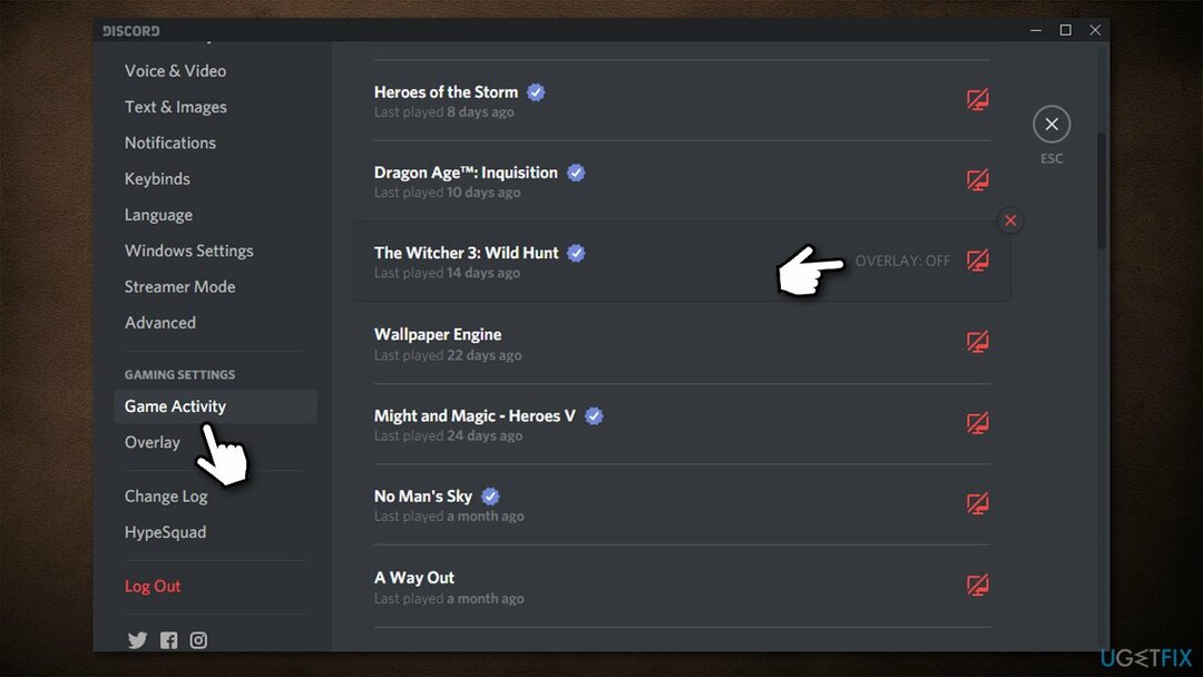 Nonaktifkan Discord overlay