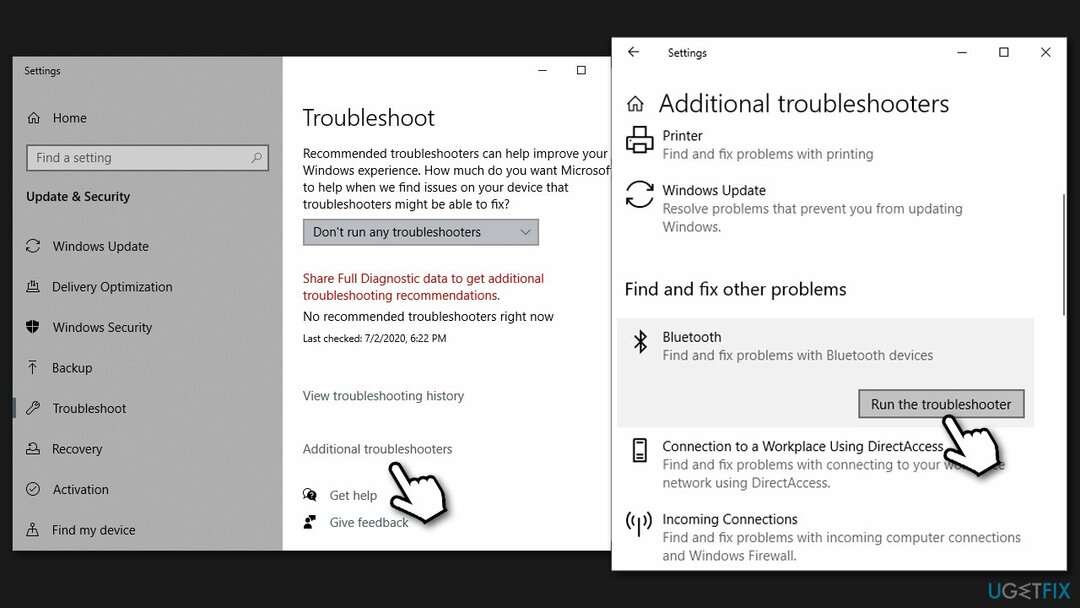 Bluetooth-probleemoplosser uitvoeren