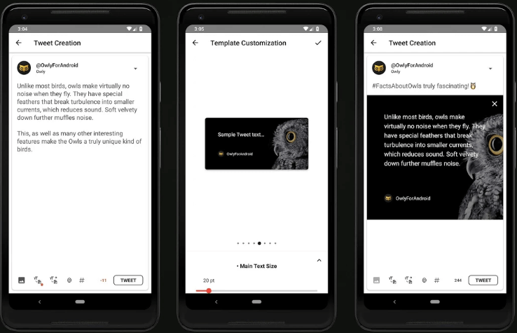Owly für Twitter-App für Android