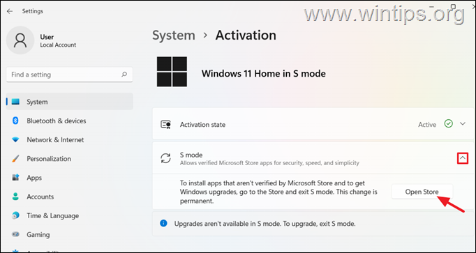 როგორ გამორთოთ S რეჟიმი Windows 11-ში