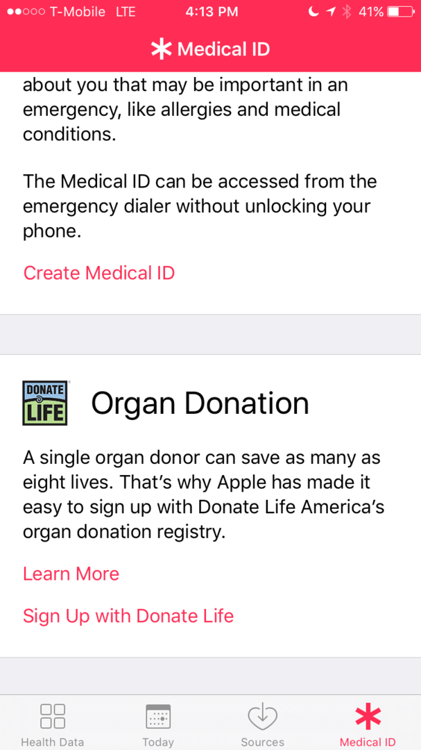 Id Médica no IOS 10