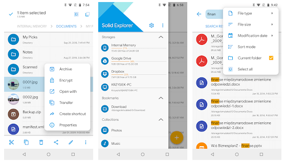 Приложението Solid Explorer File Manager