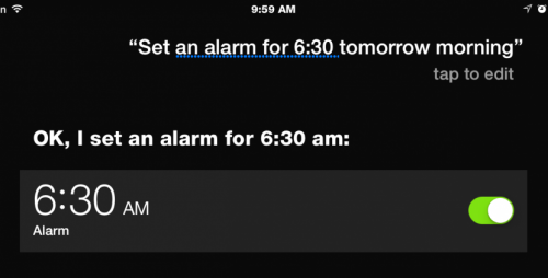 Используйте Siri, чтобы установить будильник или таймер