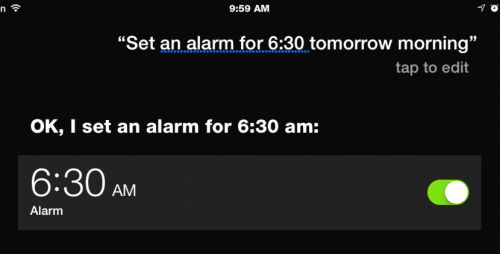 Bruk Siri til å stille inn en alarm eller timer