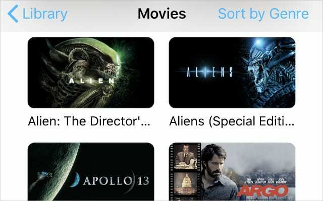 Filmes no aplicativo Apple TV no iPhone