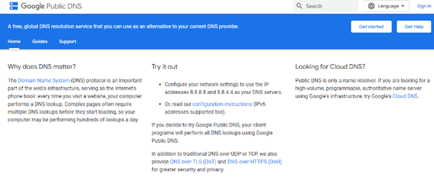 Google DNS სერვერი