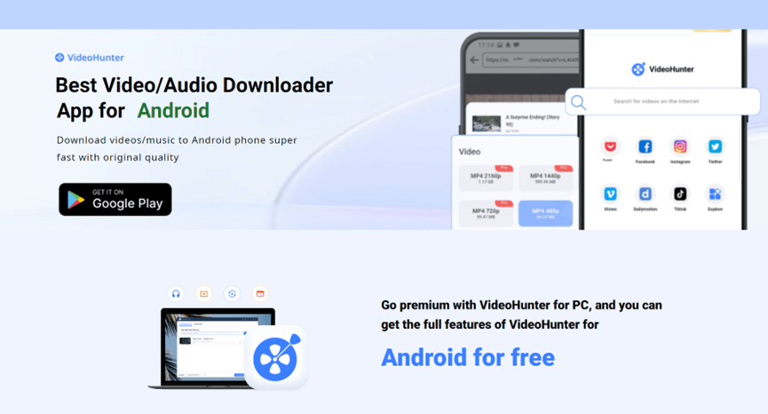 VideoHunter pro Android