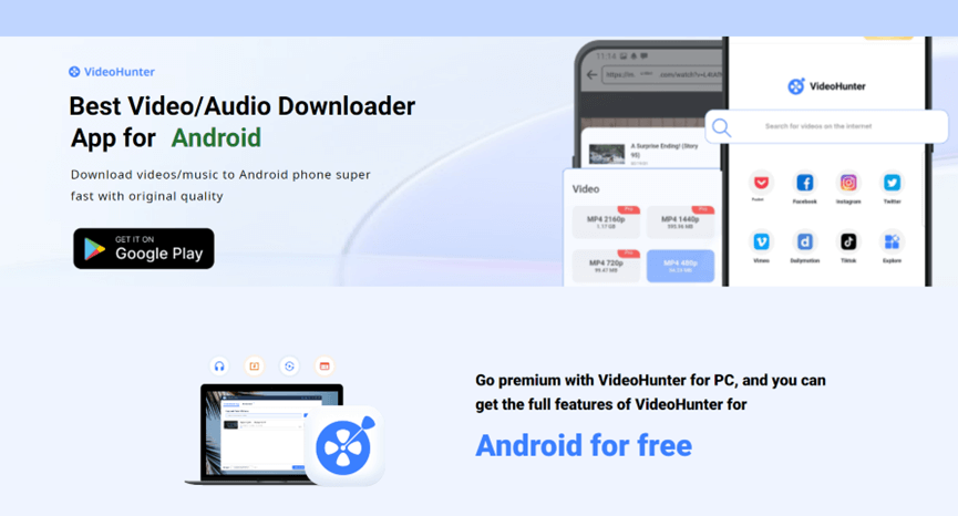 VideoHunter pentru Android