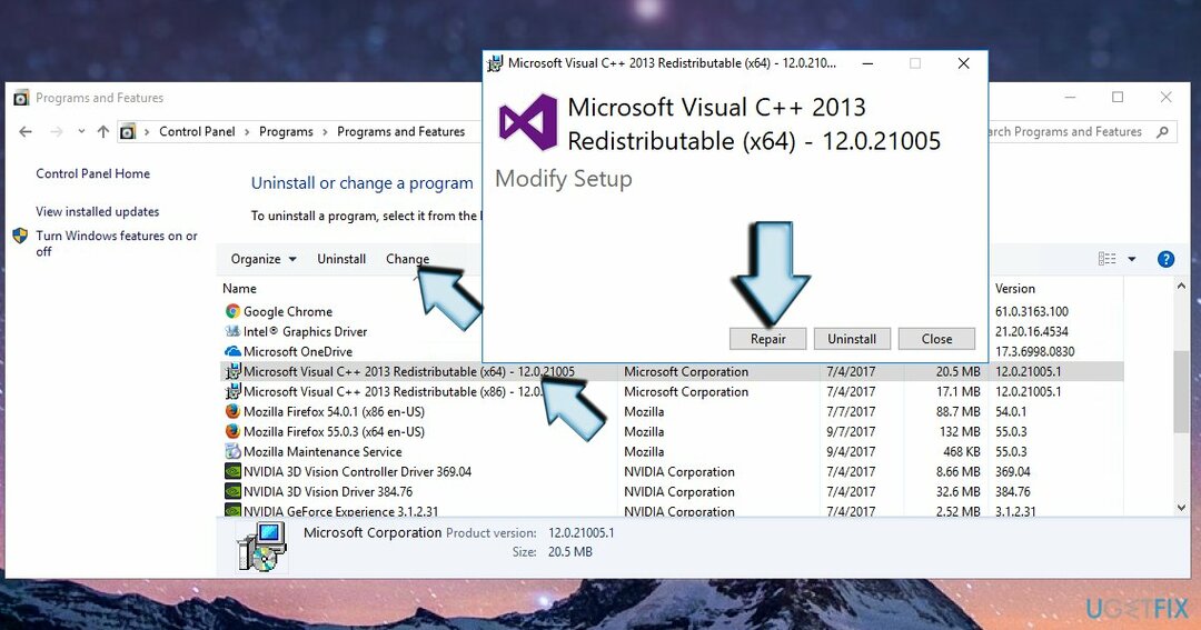 Microsoft Visual C++ 2015 Yeniden Dağıtılabilir Nasıl Onarılır