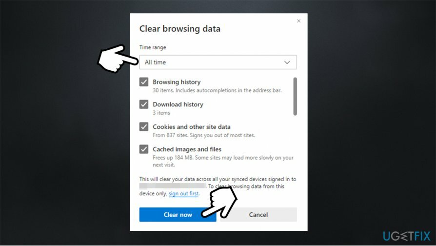 Vyčistite MS Edge Chromium2