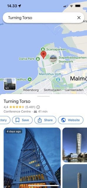 Screenshot, der einen Bereich zeigt, den Sie auf Google Maps hinzufügen können