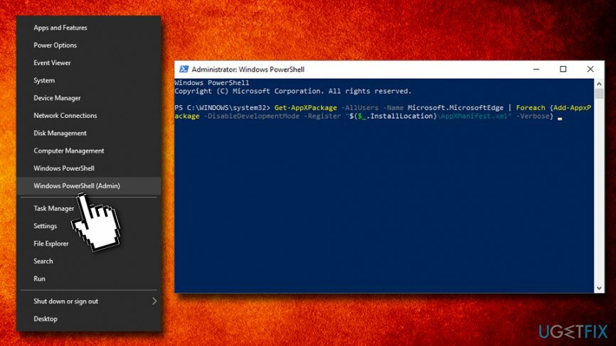 Запустите PowerShell