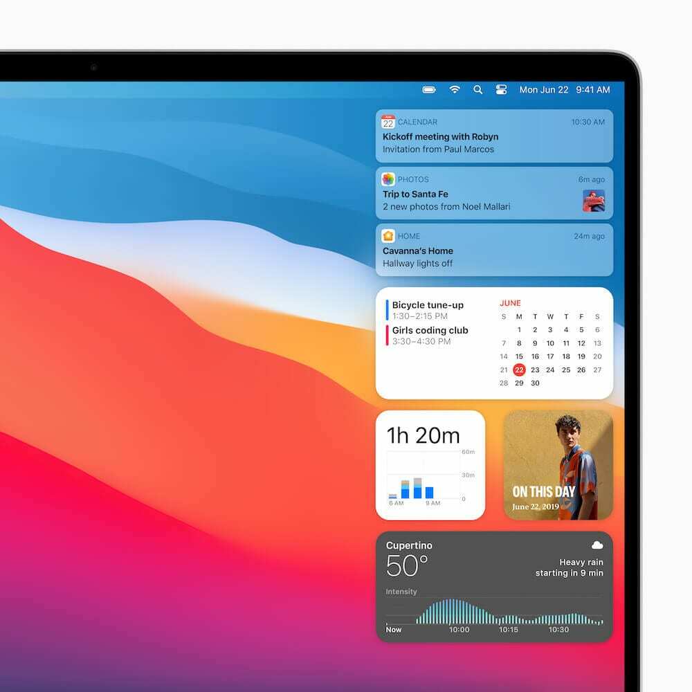 अधिसूचना केंद्र macOS बिग सुर