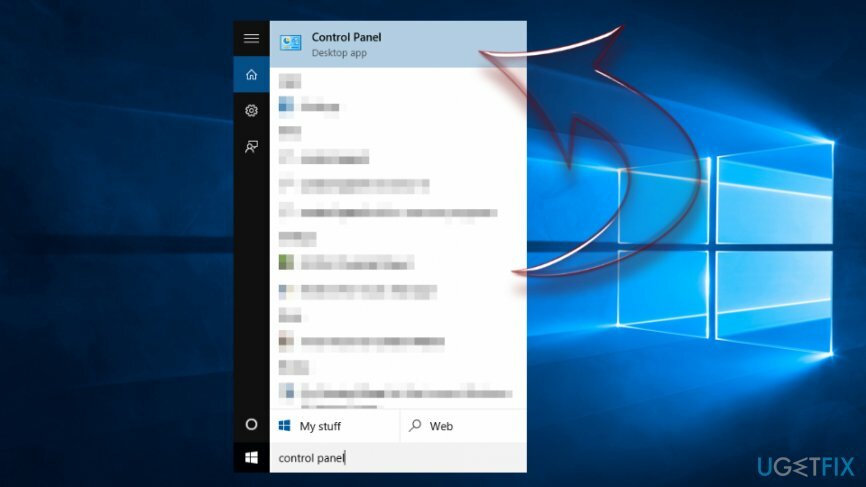 Pannello di controllo di accesso su Windows 10