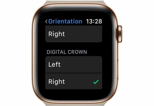Selezione della corona digitale su Apple Watch