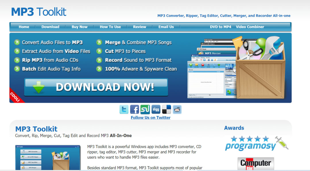 MP3 Toolkit untuk membagi klip audio