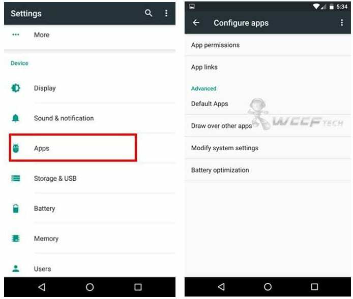 Aplicación y configuración predeterminadas de Android