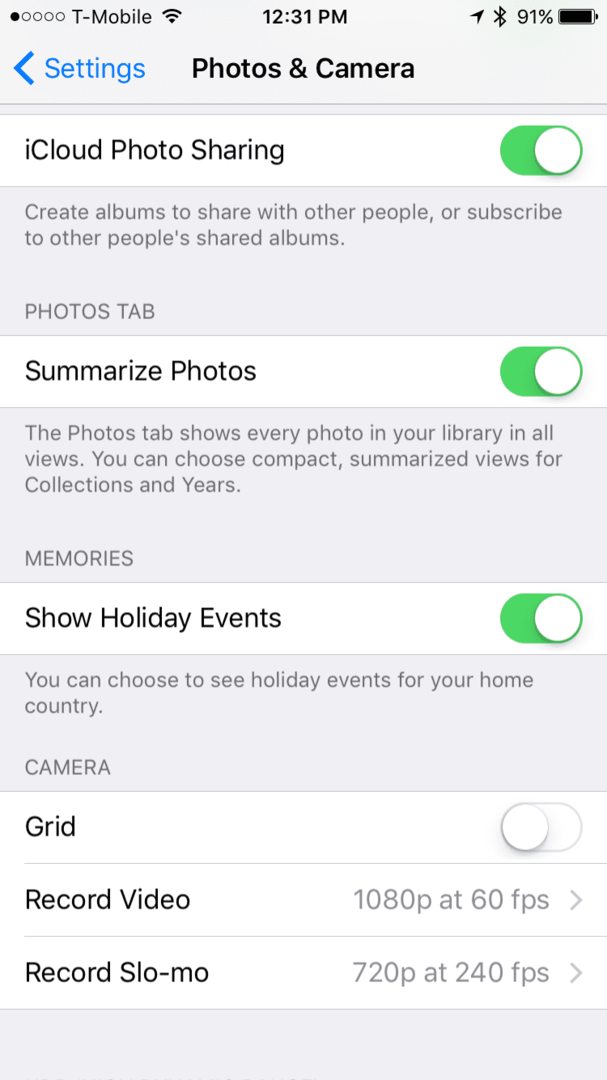 Registrazione 4K utilizzando la fotocamera dell'iPhone