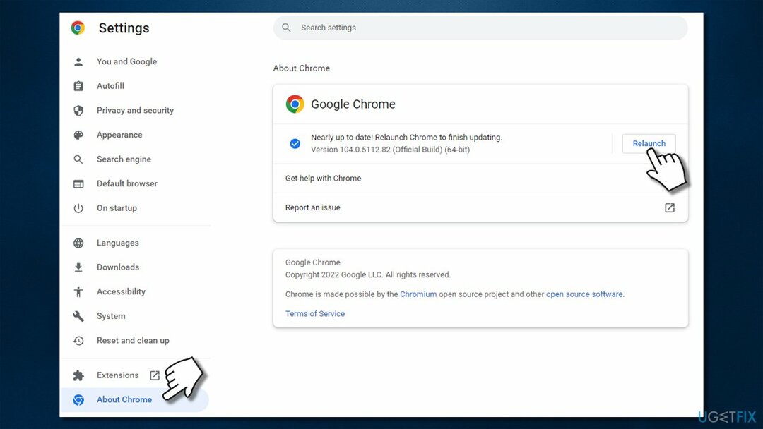 Opdater Chrome