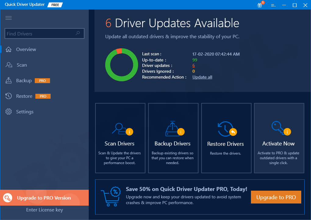 Quick Driver Updater - Bästa programvaran för drivrutinsuppdatering