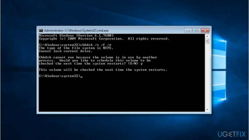 Запустите команду CHKDSK