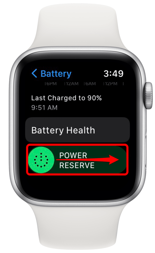 įjunkite mažos galios rezervo režimą Apple Watch