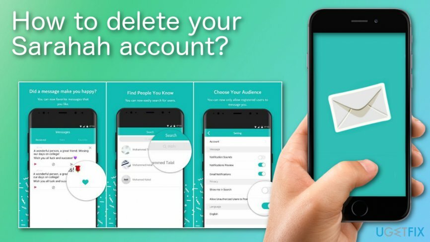 כיצד למחוק את חשבון Sarahah שלך