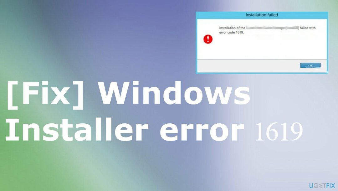 Windows 설치 프로그램 오류 1619